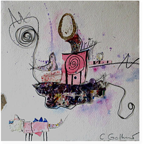 Nr.5   Büttenpapier auf Leinwand 20x20cm