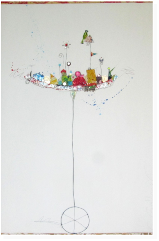 Nr.41 unterwegs  Mischtechnik 80x120cm
