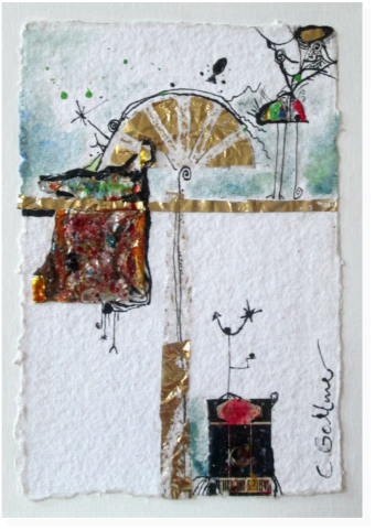 Nr.37  Büttenpapier auf Leinwand  18x24cm