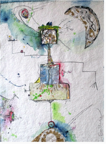 Nr.52  Büttenpapier auf Leinwand   30x40cm