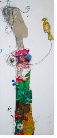 Nr.54 Zwiegespräch  Mischtechnik   20x50cm
